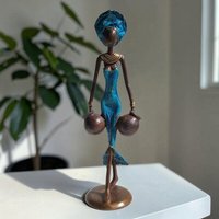 Moogoo Creative Africa Bronze-Skulptur "Frau mit zwei Amphoren" by Soré | verschiedene Farben und Größen