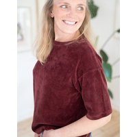 FUXBAU Frauen Cropped Samt T-Shirt