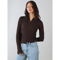 Honest Basics Damen Henley Langarmshirt aus Bio- und recycelter Baumwolle