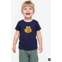 MELAdi Kinder Baby-Shirt aus Biobaumwolle - Hummel auf Navy Blau