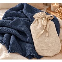 Sandiik Musselin Wohndecken Geschenke-Set in 8 Farben aus Biobaumwolle