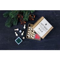 STUDIO KARAMELO HAPPY ADVENT Weihnachts-Stempel Set mit Stempelkissen | grün + rot