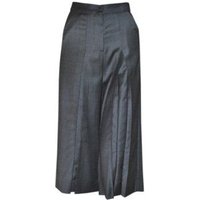 Yuna Miray Hoch geschnittene Stoffhose in midi Länge mit Kellerfalte "Coolotte" in schwarz & anthrazit