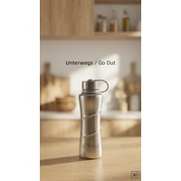 eTHikǝ Edelstahl Isolierflasche geschwungen – Auslaufsicher & Nachhaltig (750ml) / Ergonomic Stainless Steel Water Bottle – Leak-Proof & Eco-Friendly
