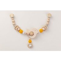 NoniKids Berlin Kinderwagenkette Holz *Vogel Glocke* 2 Farben | Bio Baumwolle