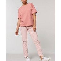 YTWOO Kurzes Damen T-Shirt aus schwerer Bio Baumwolle mit Slub-Optik