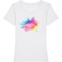 Human Family Bio Damen Rundhals T-Shirt Amorous "Colour Love" aus Bio-Baumwolle