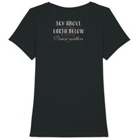 Human Family Bio Damen Rundhals Statement T-Shirt "Peace Within" aus Bio-Baumwolle