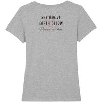 Human Family Bio Damen Rundhals Statement T-Shirt "Peace Within" aus Bio-Baumwolle