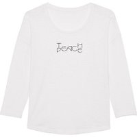 Human Family Damen Longsleeve aus Slub Garn - "Wave - Teach Peace" aus Bio-Baumwolle