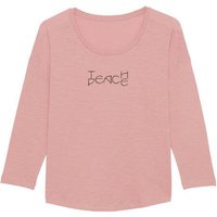 Human Family Damen Longsleeve aus Slub Garn - "Wave - Teach Peace" aus Bio-Baumwolle