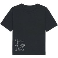 Human Family Kastenförmiges Bio Damen T-Shirt "Mood - You´re Not Alone" in 3 Farben aus Bio-Baumwolle