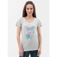ORGANICATION Garment Dyed T-Shirt aus Bio-Baumwolle mit Blumen-Print