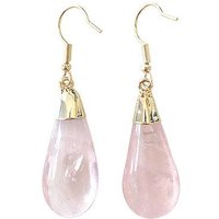 Rosenquarz Ohrringe vergoldet von Crystal and Sage