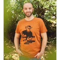 päfjes Frank Fuchs/Gitarre Fuchs - Fair gehandeltes Männer T-Shirt - Slub Orange