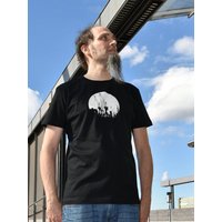 T-Shirtladen-Marktstrasse GmbH Kräne auf schwarz Boy-T-Shirt