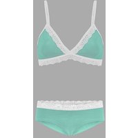 Frija Omina Set: Bio BH + Hipster Spitze hell