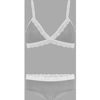 Frija Omina Set: Bio BH + Hipster Spitze hell