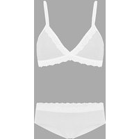 Frija Omina Set: Bio BH + Hipster Spitze hell