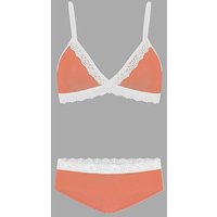 Frija Omina Set: Bio BH + Hipster Spitze hell
