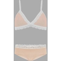 Frija Omina Set: Bio BH + Hipster Spitze hell