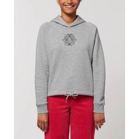 Human Family Kurzer Bio Damen-Hoodie "Invent - Polygon" aus Bio-Baumwolle