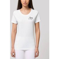 Human Family Bio Damen Rundhals-T-Shirt "Faith - Solidarity" aus Bio-Baumwolle