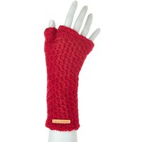 short'n'pietz Schurwollhandstulpen mit Wabenstrickmuster, handgestrickt
