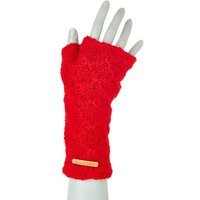 short'n'pietz Schurwollhandstulpen mit Rautenstrickmuster, handgestrickt