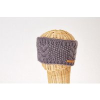 short'n'pietz Schurwollstirnband mit senkrechtem Zopfmuster, handgestrickt