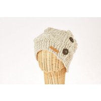short'n'pietz Schurwollmütze mit Zopfmuster und Holzknöpfen