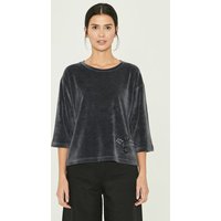 ORGANICATION Samtbluse aus Bio-Baumwolle und Recyceltes Polyester mit Stickerei