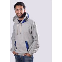 Africulture Hoodie "Mauritius Sea" aus kuscheliger Baumwolle aus Mauritius und Westafrikanischen Kitenge Stoff Verzierungen