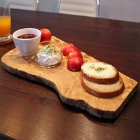 NATUREHOME Servier-Schneidebrett mit Naturkante Olivenholz Auswahl Größe