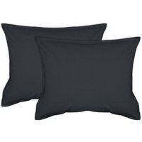 jilda-tex 2er Pack Kissenbezug in Stone-Washed Optik 100% Bio-Baumwolle Uni Made in Green 45x45cm 50x50cm