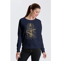 Peaces.bio - handbedruckte Biomode Bio Damen-Sweatshirt Ganesha
