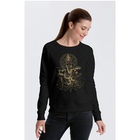 Peaces.bio - handbedruckte Biomode Bio Damen-Sweatshirt Ganesha