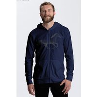 Peaces.bio - handbedruckte Biomode Herren Bio-Jersey-Zip-Hoodie Horsepower