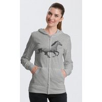 Peaces.bio - handbedruckte Biomode Bio-Jersey-Zip-Hoodie Horsepower