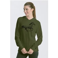 Peaces.bio - handbedruckte Biomode Bio-Jersey-Kapuzensweater Horsepower