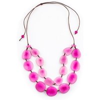 Mekhada Tagua Kette "Aurora", Länge verstellbar bis ca. 85 cm, Textilband, Steinnuß (Naturprodukt), Fairtrade