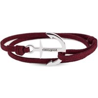 Classygood. Anker Armband Edelstahl - Silber - Alcantara-Leder Band