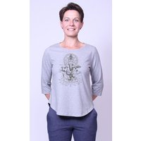 Peaces.bio - handbedruckte Biomode Bio-Damen-3/4 Arm Shirt Ganesha