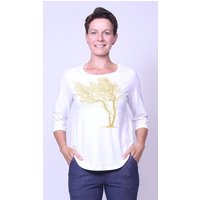 Peaces.bio - handbedruckte Biomode Bio-Damen-3/4 Arm Shirt- Fancy Tree