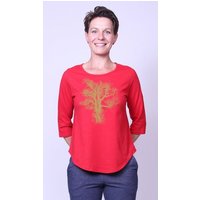 Peaces.bio - handbedruckte Biomode Bio-Damen-3/4 Arm Shirt Chestnut