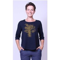 Peaces.bio - handbedruckte Biomode Bio-Damen-3/4 Arm Shirt Chestnut