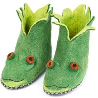 short'n'pietz Filz Hausschuhe Frosch für Kinder handgefilzt aus 100% Schafswolle