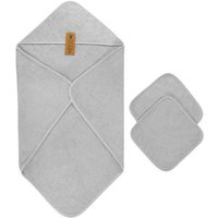 Arus Baby-Kapuzenhandtuch mit 2 Baby-Waschlappen 100% Bio-Baumwolle