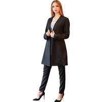 Yuna Miray Eleganter Gehrock/Mantel aus kbt Merinowolle "Coat" schwarz/anthrazit