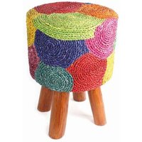 El Puente Hocker handgefertigt aus Holz und Seegras El Puente Hocker handgefertigt aus Holz und Seegras